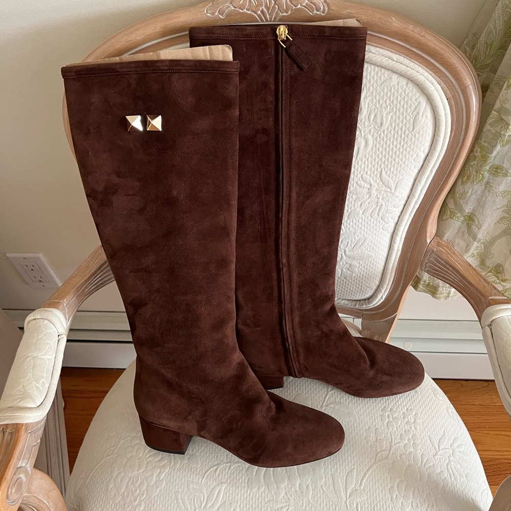 Brand new Valentino Rockstud Suede knee high Boots.1